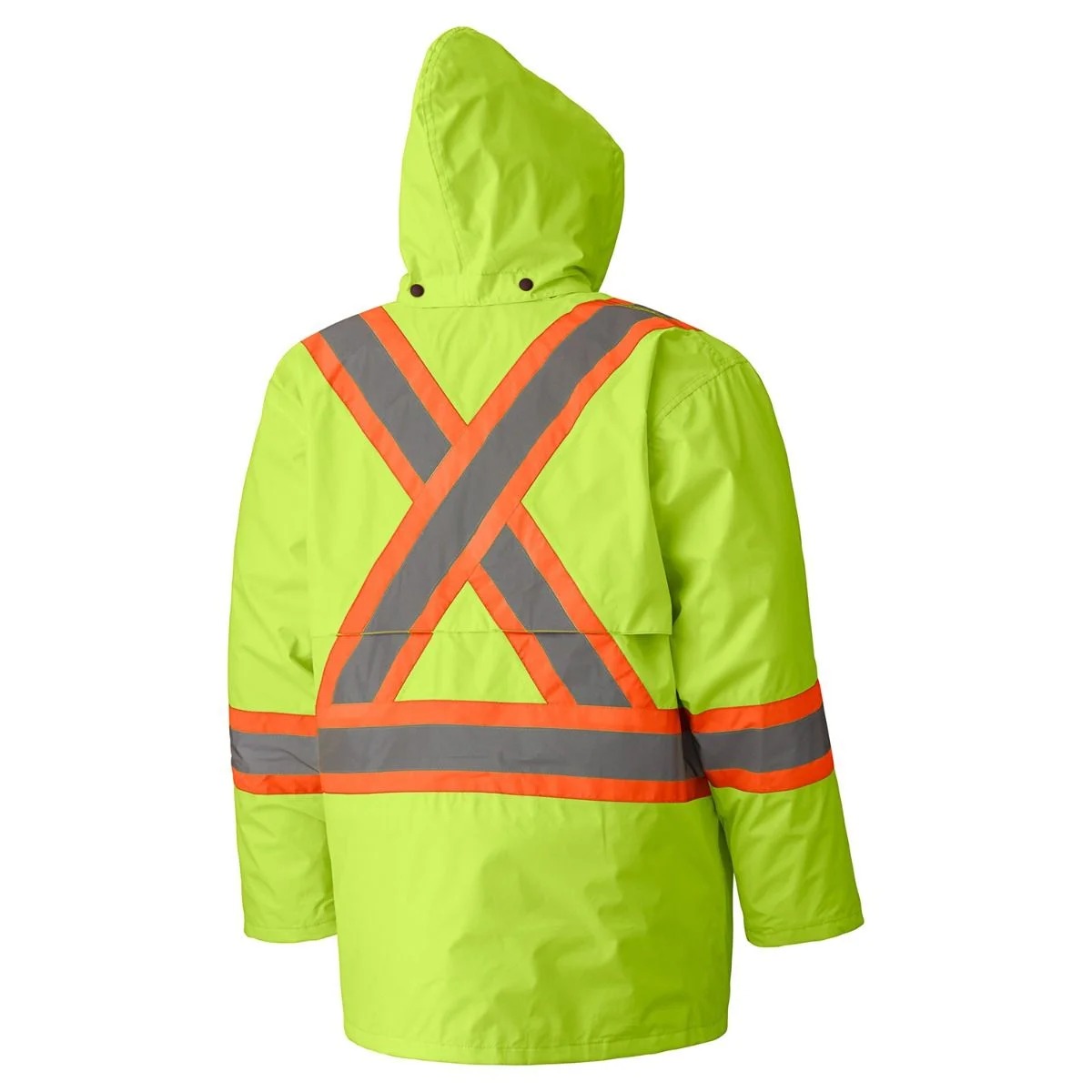 Hi-Viz 150D Lightweight Waterproof Safety Jacket with Detachable Hood - Image 4