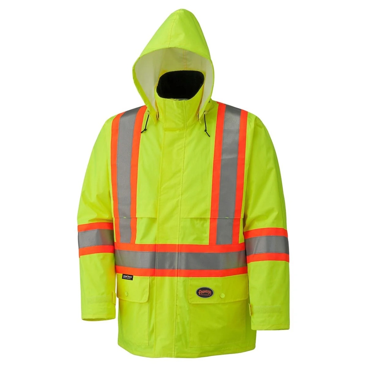 Hi-Viz 150D Lightweight Waterproof Safety Jacket with Detachable Hood - Image 3