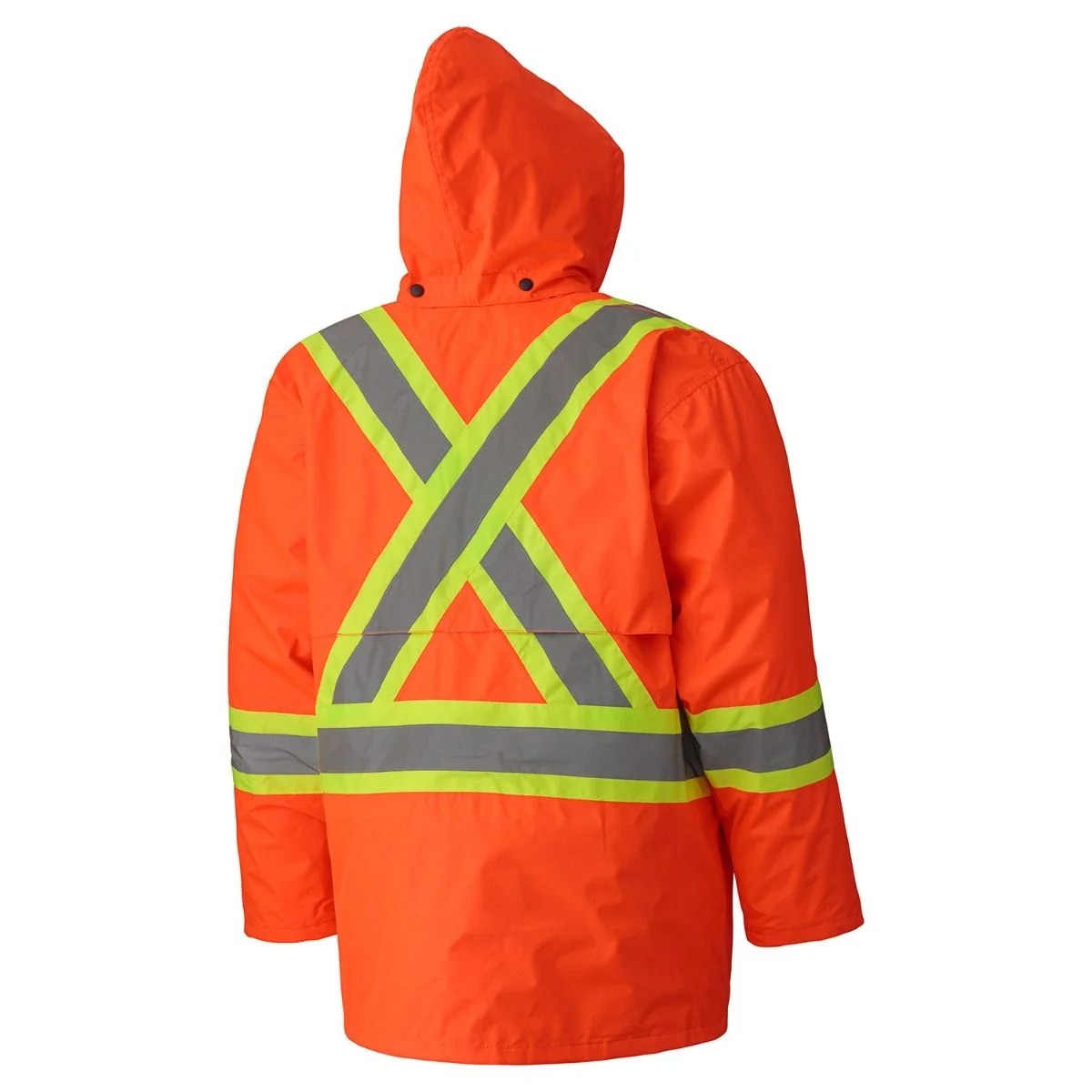 Hi-Viz 150D Lightweight Waterproof Safety Jacket with Detachable Hood - Image 2